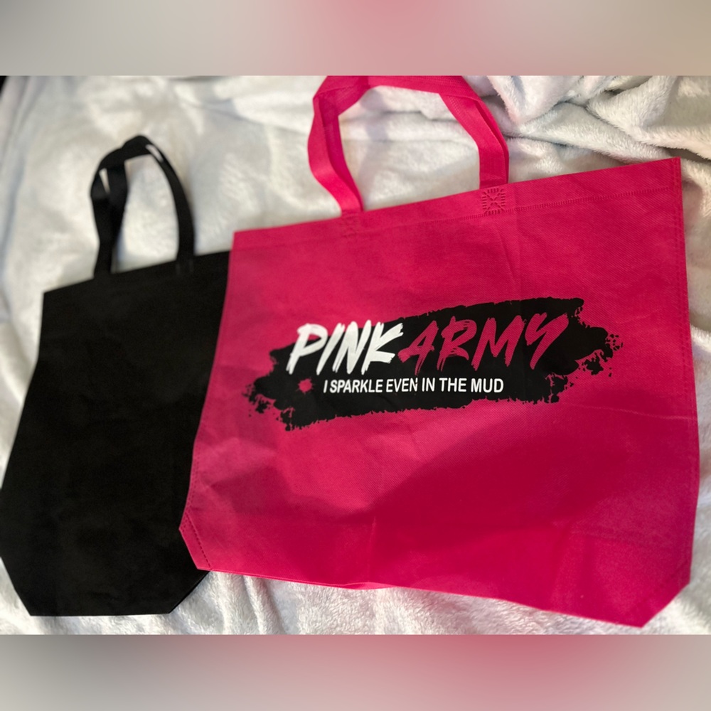 Pink ARMY tote with 🎉BONUS 🎉Black Tote Bag